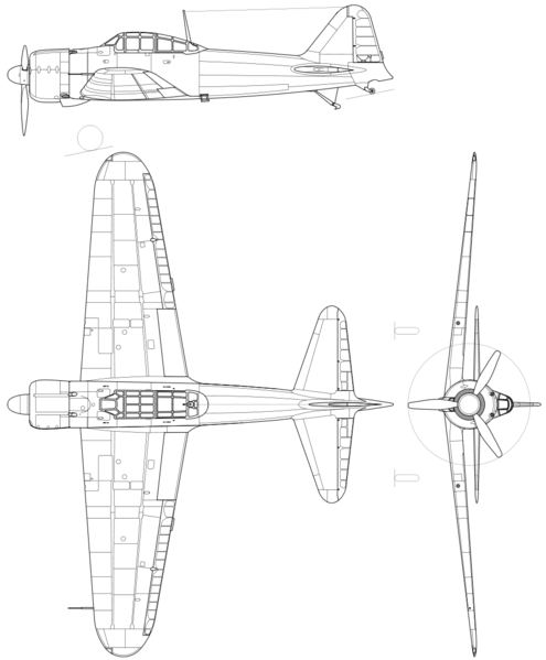 파일:Mitsubishi A6M Zero drawing.svg